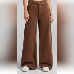 Bershka Chocolate Wide Leg Trousers